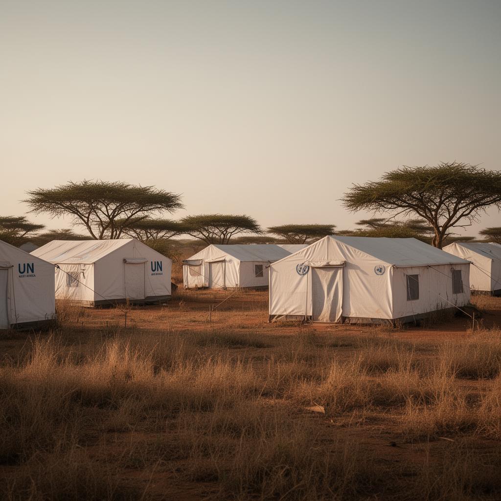 Camp humanitaire en Afrique de l'Ouest